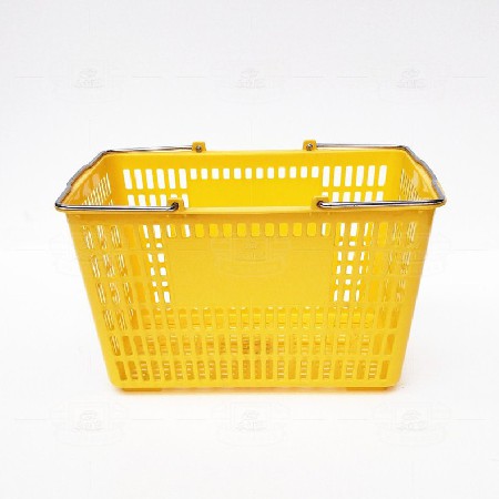 Plastic shopping basket (iron handle yellow)